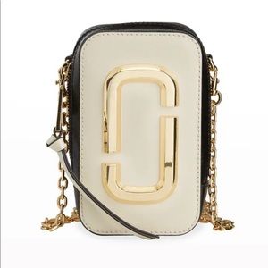 Hot Shot Mini Leather Crossbody Bag in Cream